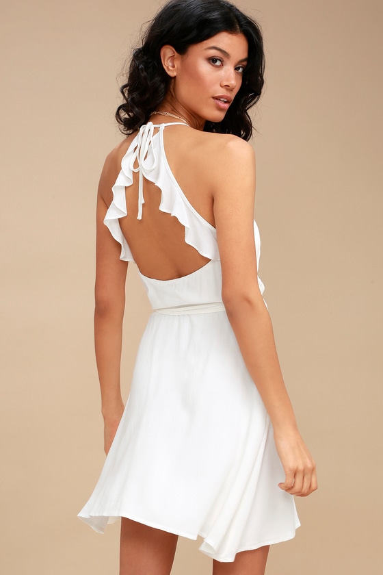 Cute White Wrap Dress - Backless Wrap Dress - Lulus